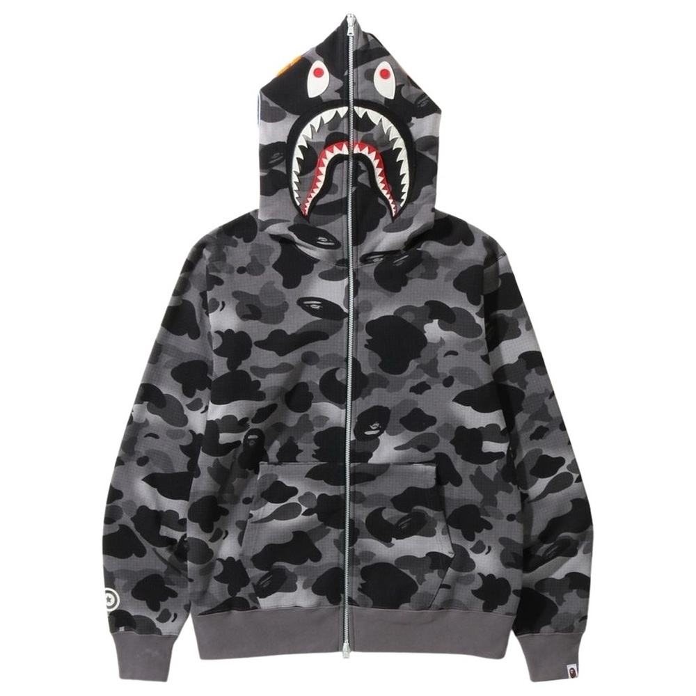 BAPE ABC Camo Shark Full Zip Hoodie Grey/Black
